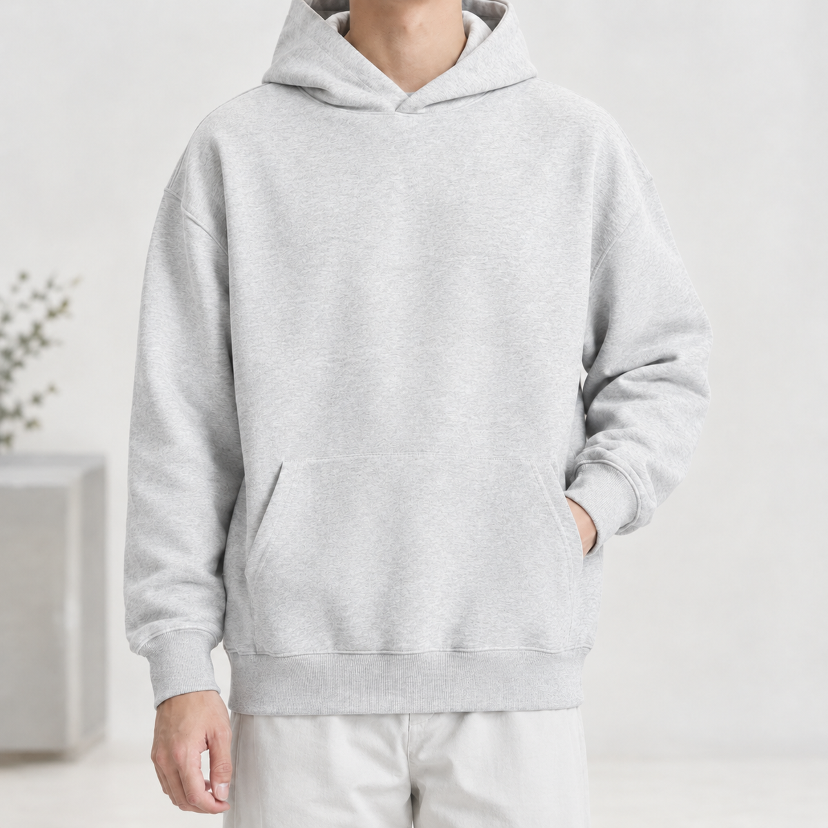 Hernan Heavyweight Hoodie - White Ash