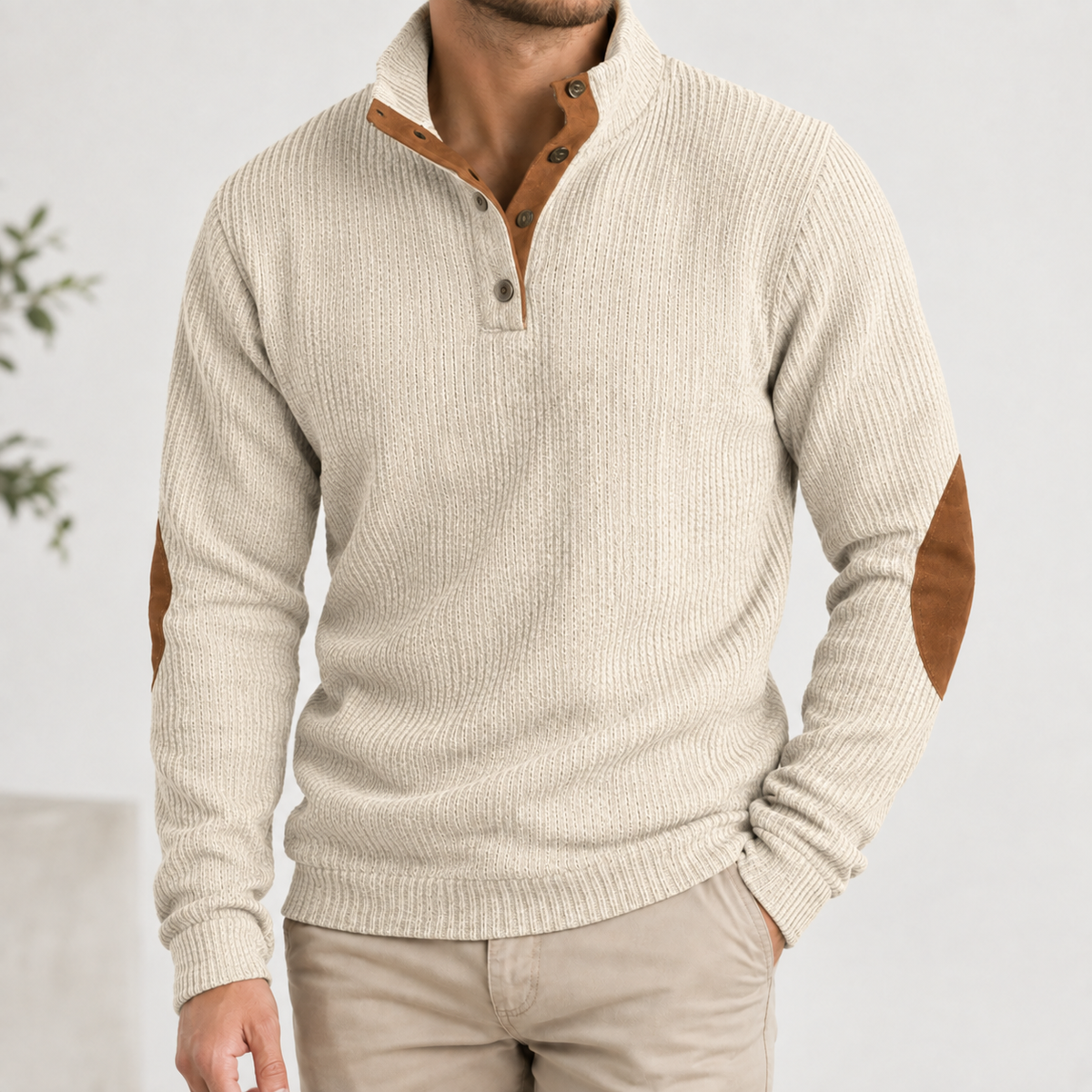Carter Ribbed Sweater - White Apricot