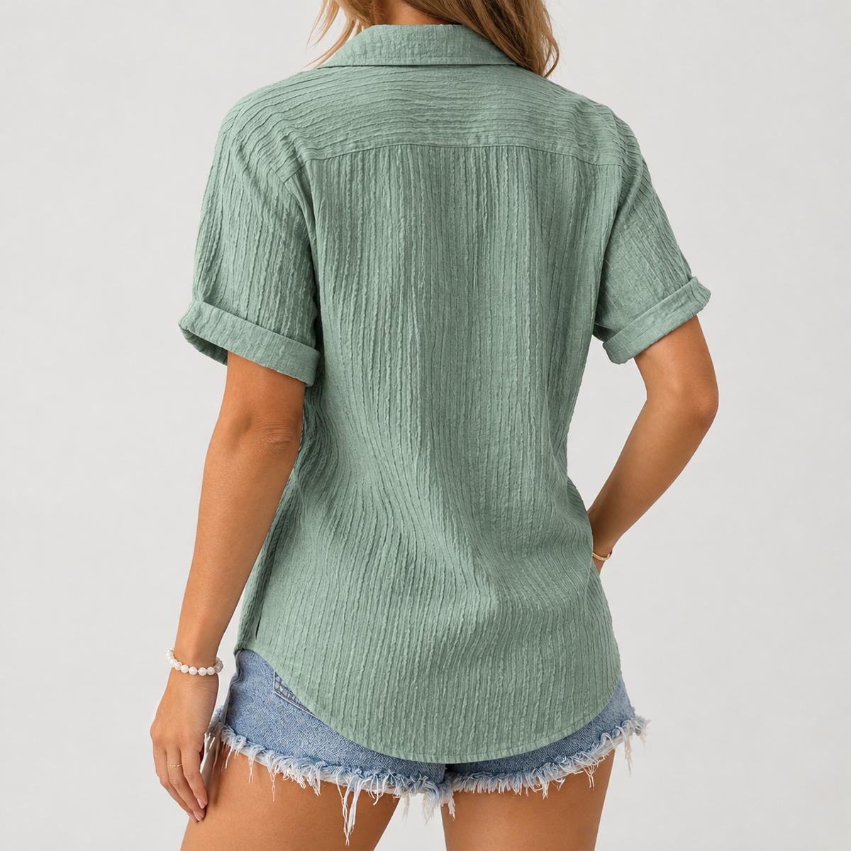 Celestina Crinkle Shirt - Green