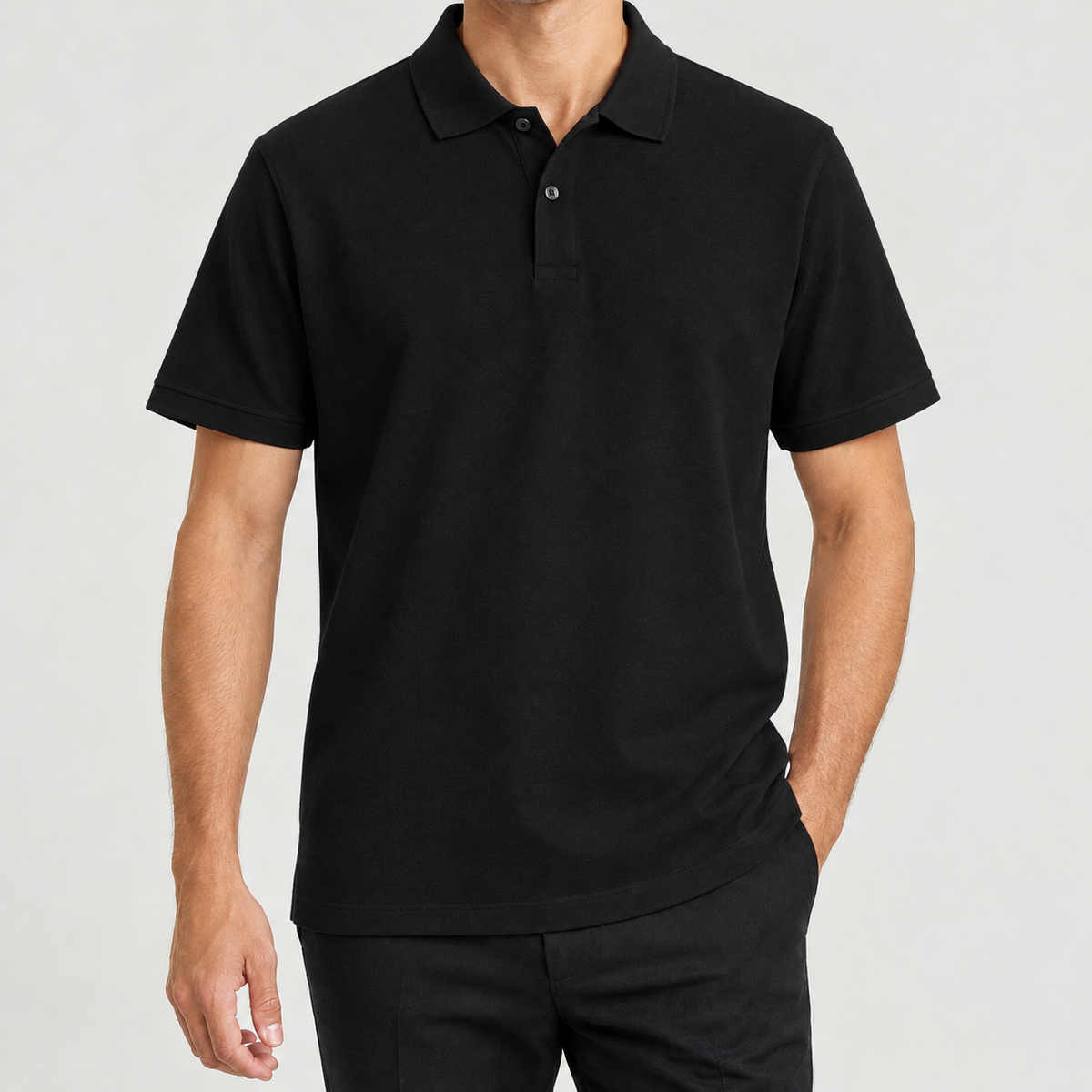 Matthias Cotton Polo Shirt - Black