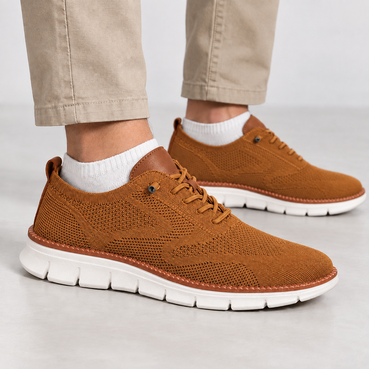 Alessi Knit Sneakers - Yellow Brown