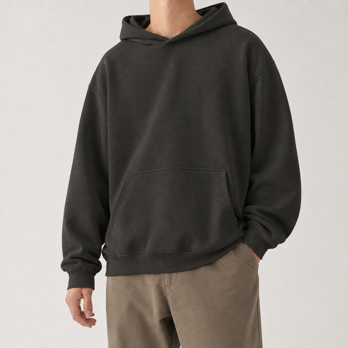 Giorgio Oversized Hoodie - Fog Brown Black