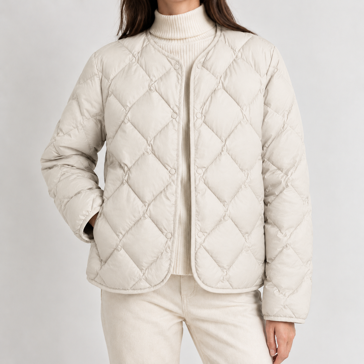 Luisella Quilted Puffer Jacket - White