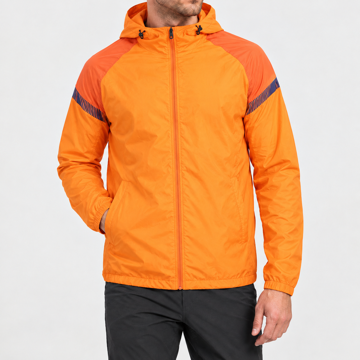 Rasmus Hooded Windbreaker Jacket - Orange
