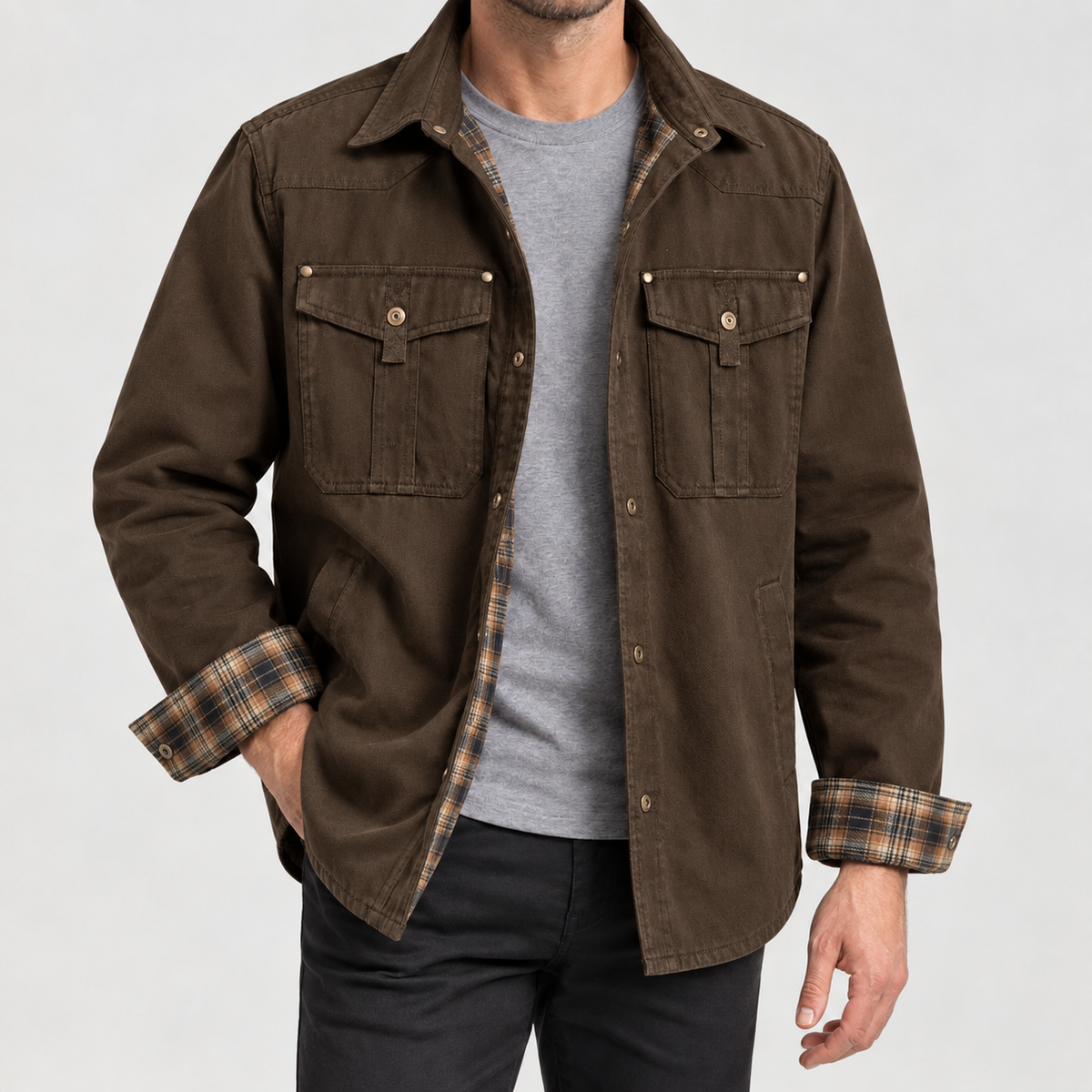 Ennis Utility Jacket - Dark Brown