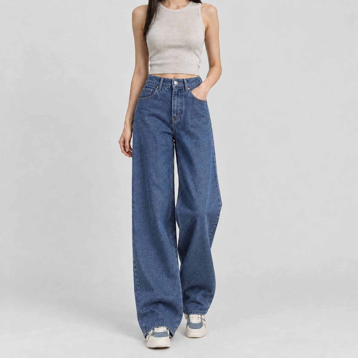 Francine Wide Leg Jeans - Dark Blue