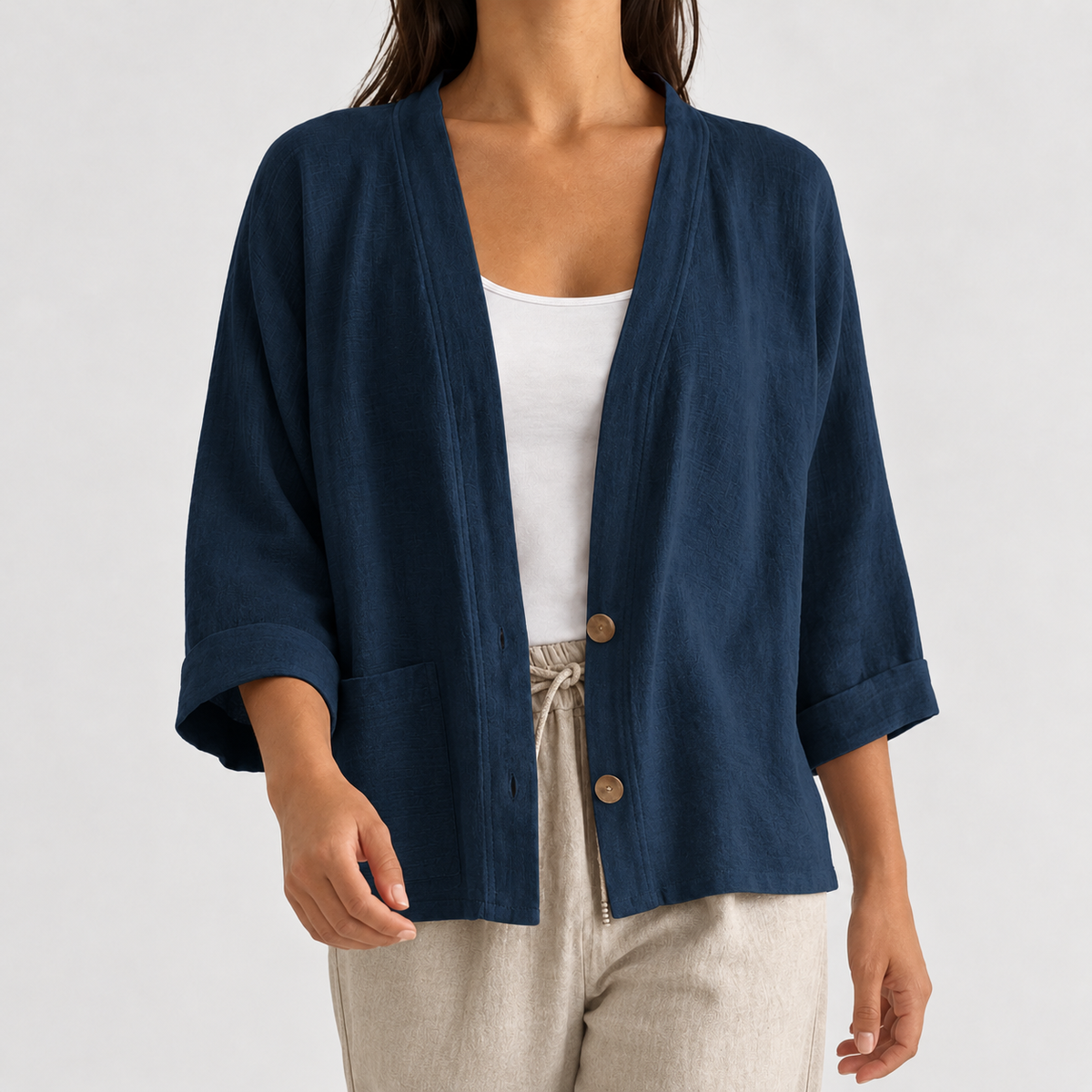 Calixte Relaxed Cardigan - Dark Blue