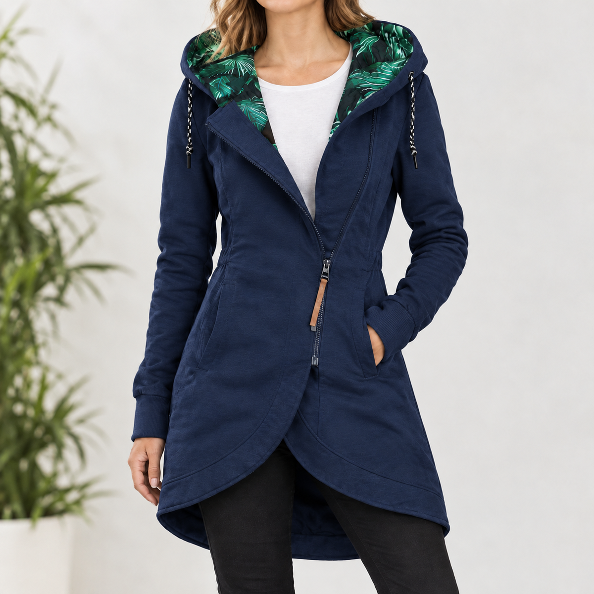 Elisabeth Hooded Jacket - Navy Blue