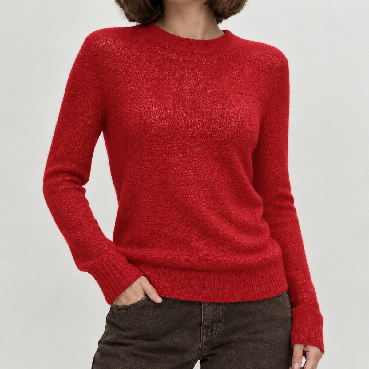 Erica Sheer Knit Sweater - Red
