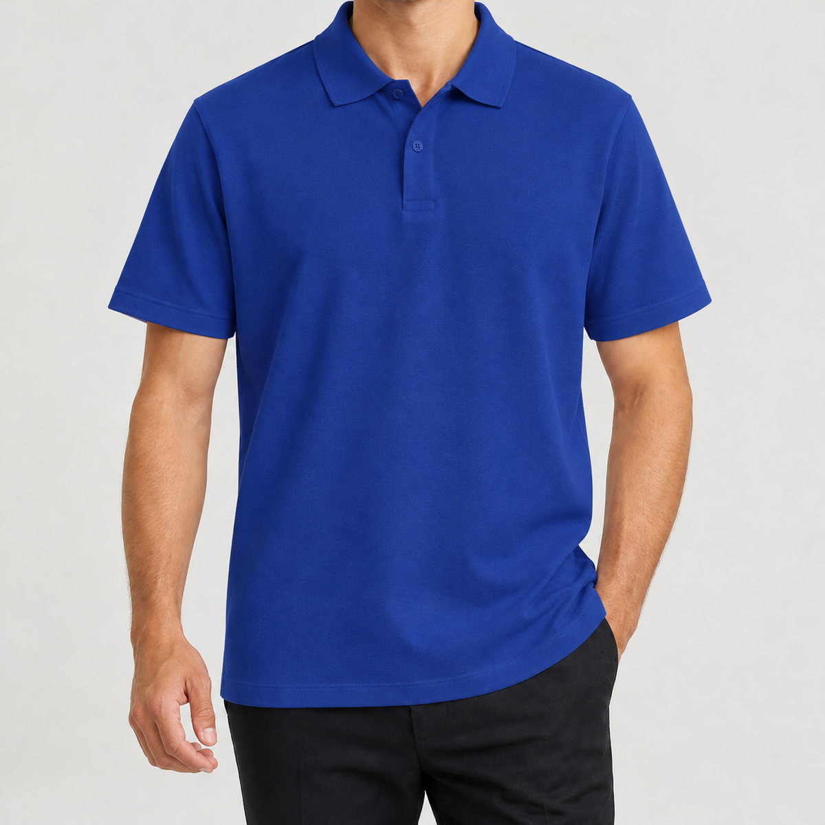 Matthias Cotton Polo Shirt - Sapphire Blue