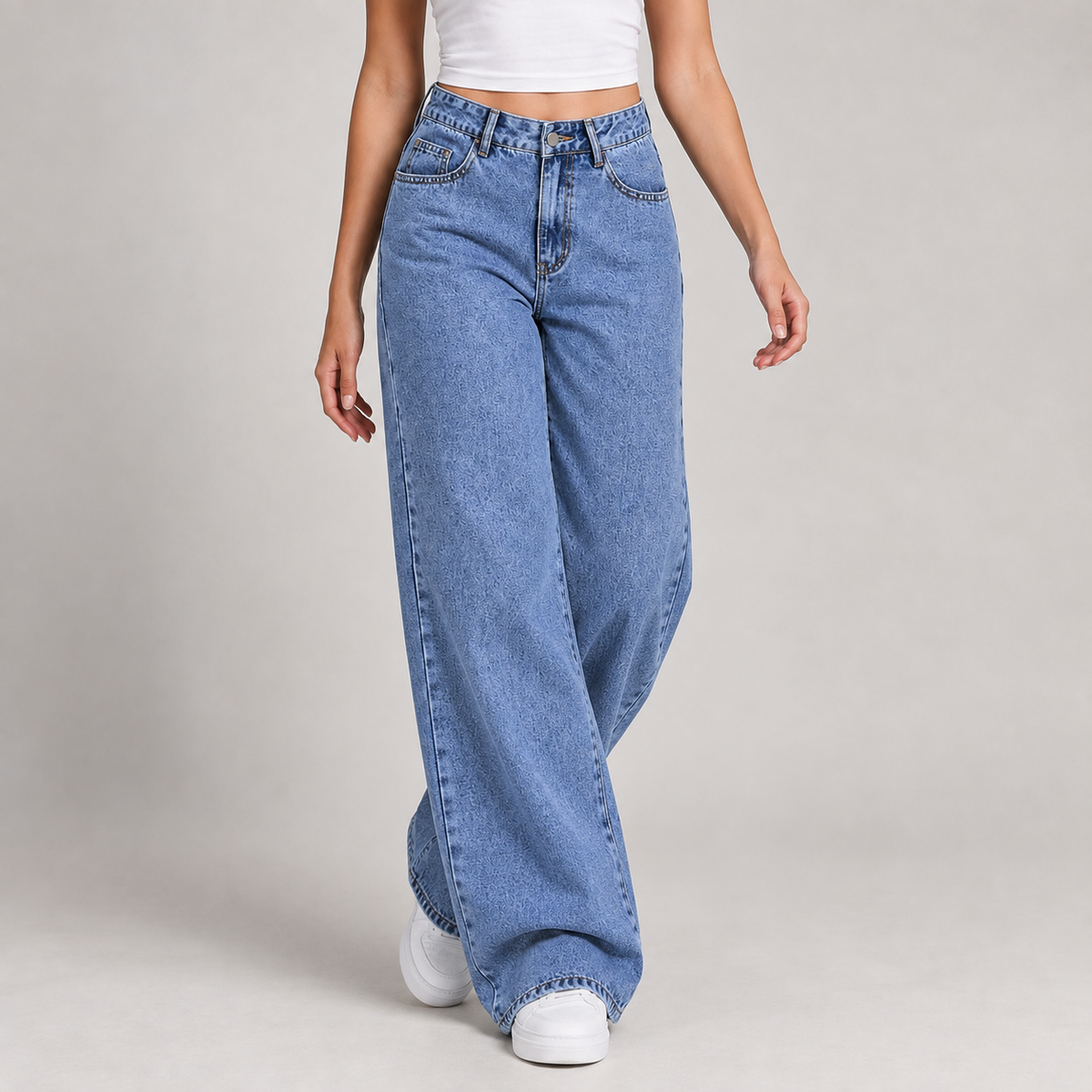 Barbara Wide Leg Jeans - Medium Blue