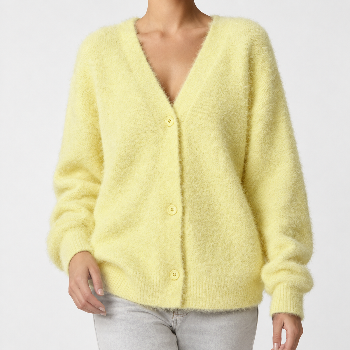 Armida V Neck Cardigan - Yellow