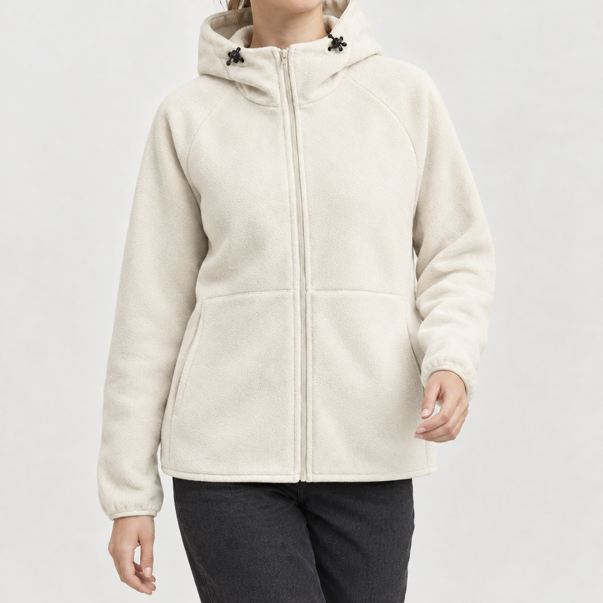 Rosanne Hooded Fleece Jacket - Off White