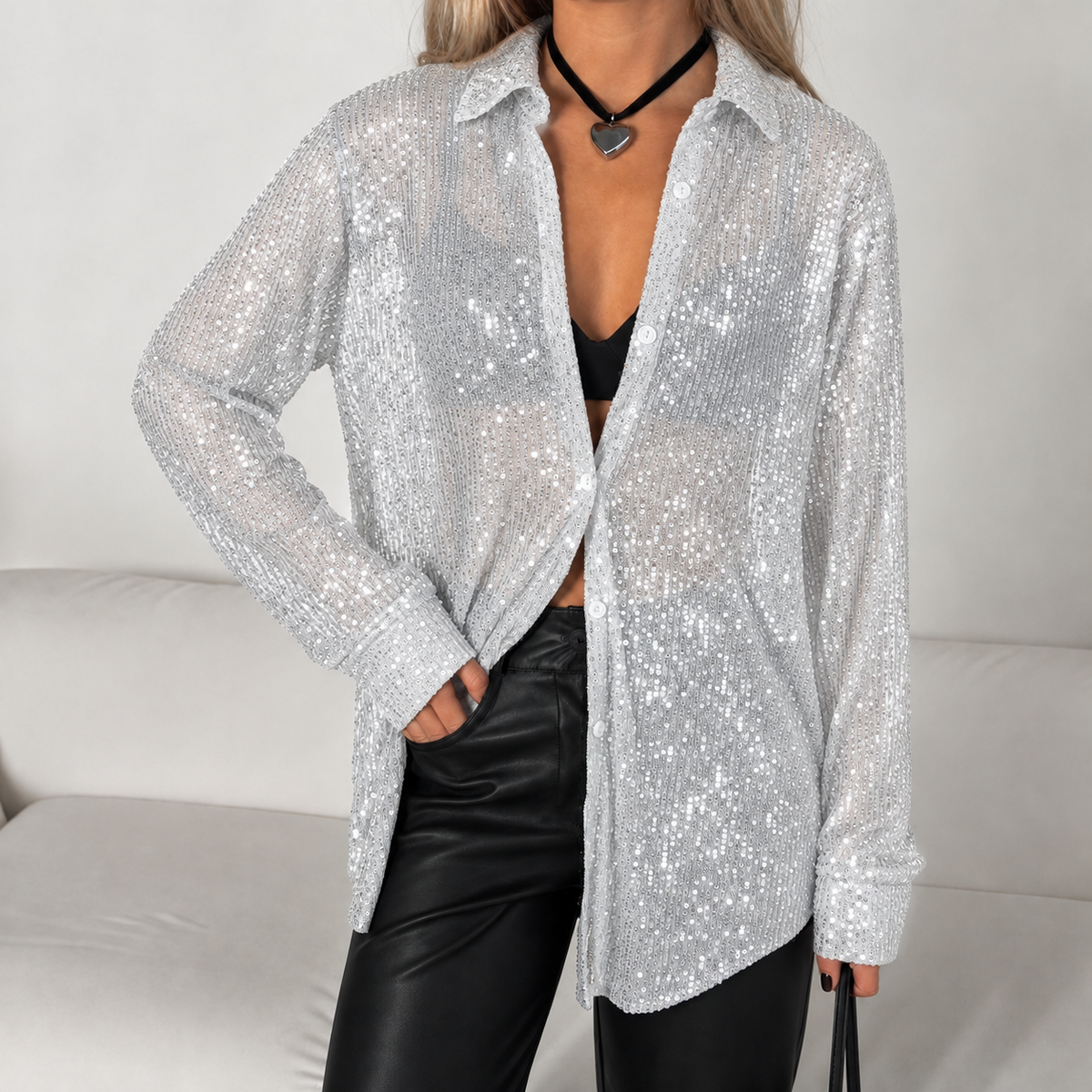 Bergljot Sequined Shirt - White