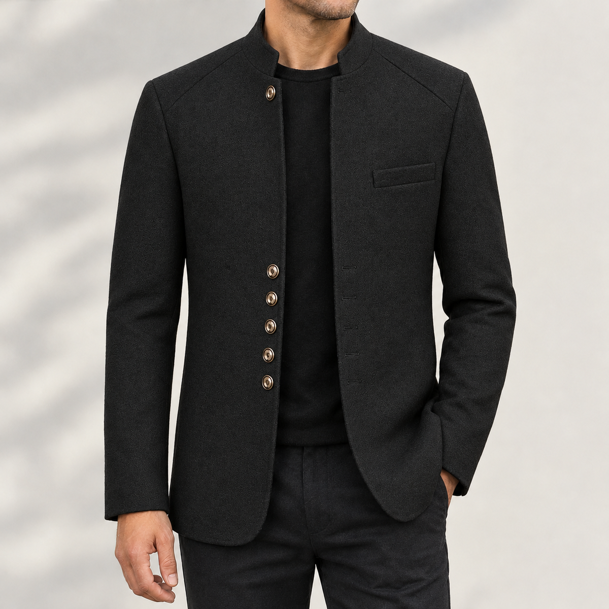 Brynjar Stand Collar Jacket - Black