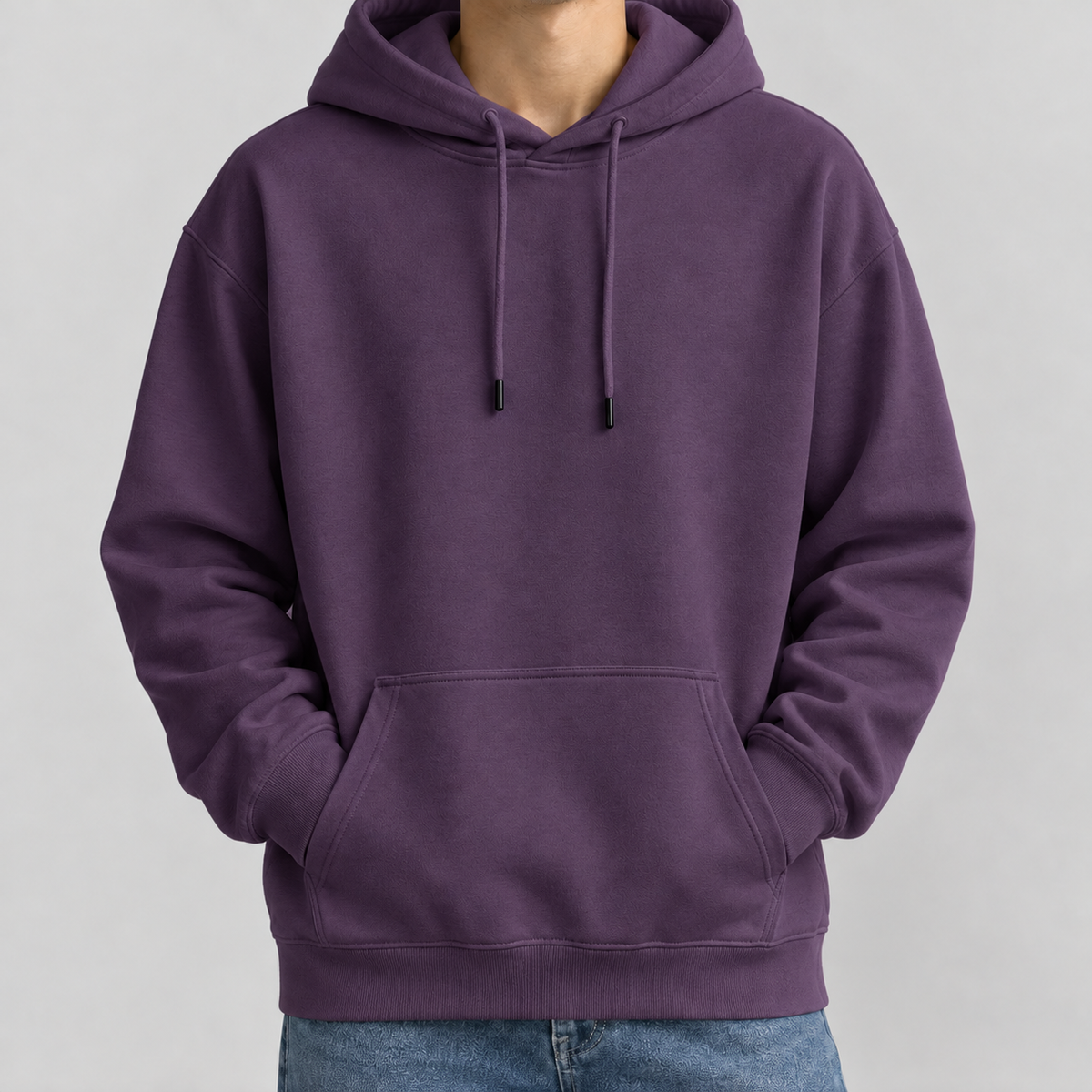 Christoph Relaxed Cotton Hoodie - Purple