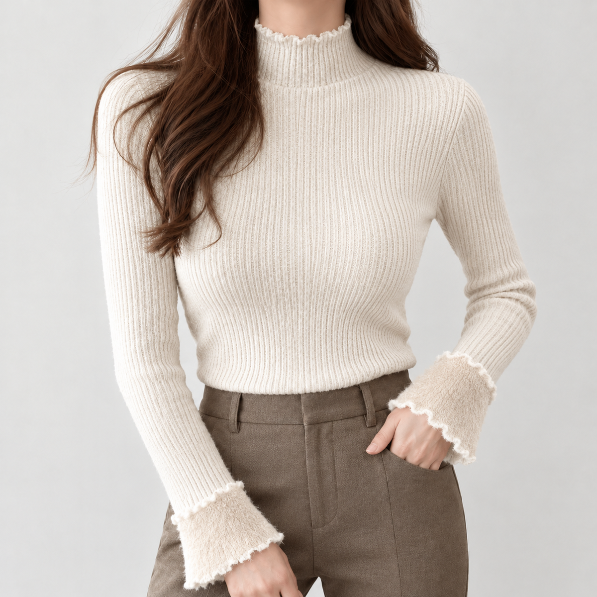 Emmelie Ribbed Sweater - Oatmeal