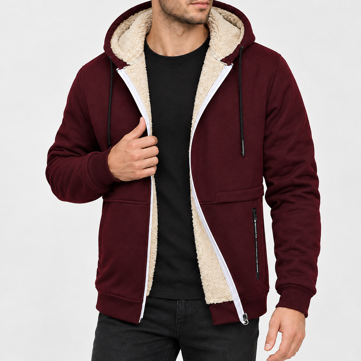 Anker Pile Lined Jacket - Burgundy