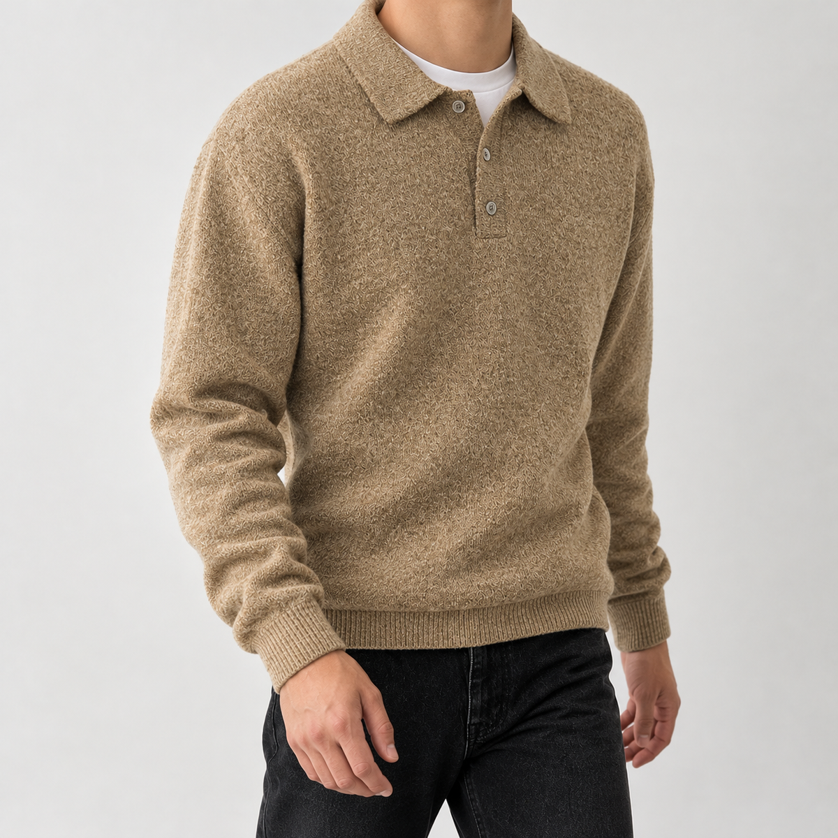 Arnaldur Polo Sweater - Yellow Brown