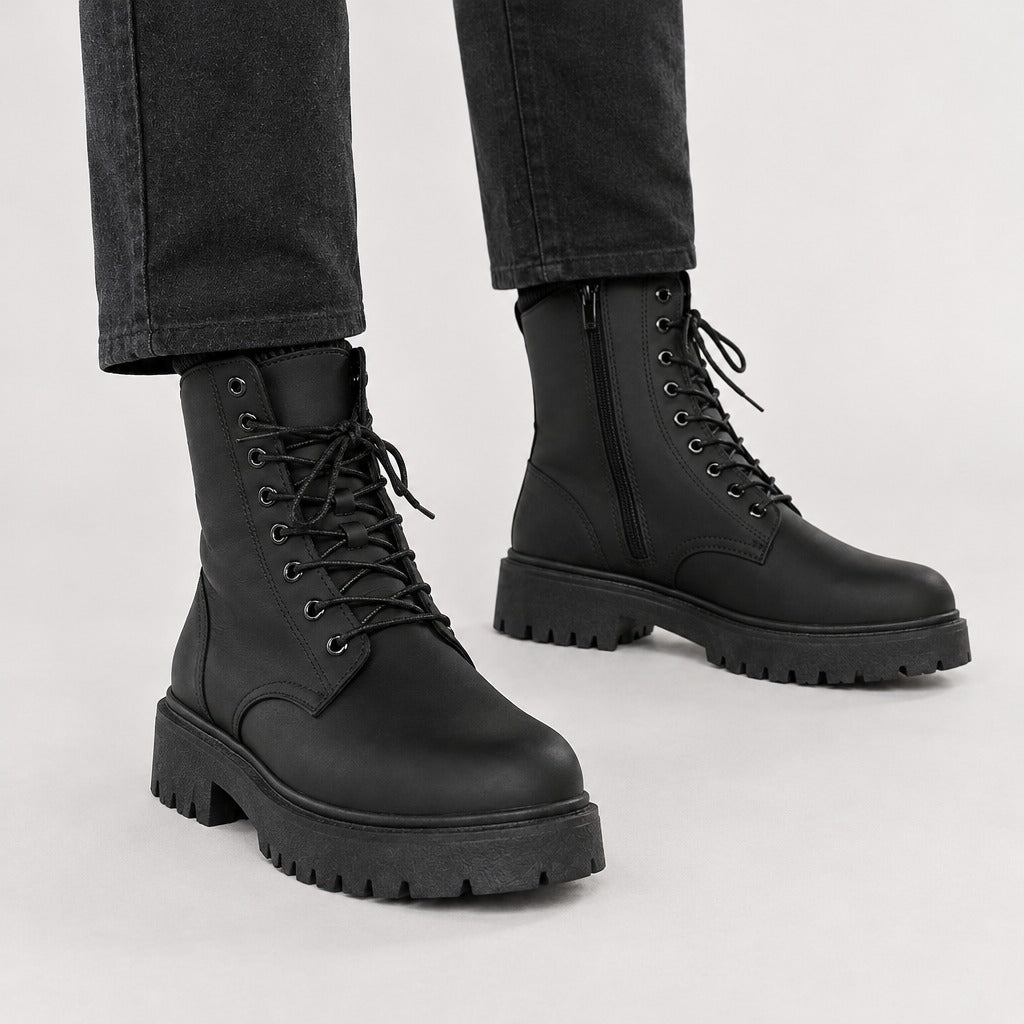 Marcello Combat Boots - Lead Product Detail