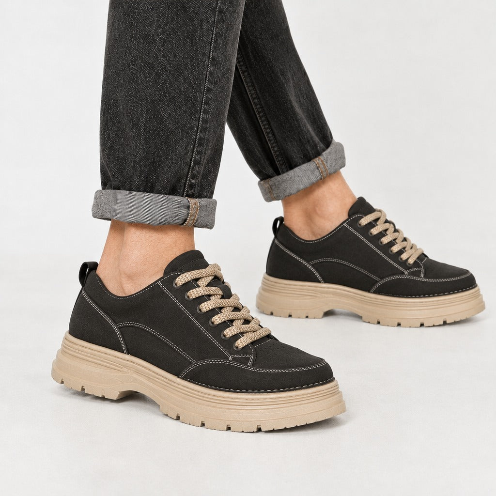 Haakon Chunky Lace Up Sneakers - Lead Product Detail