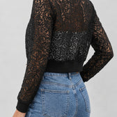 Emma Lace Bomber Jacket - Lead Product Detail