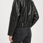 Hazel Cropped Bomber Jacket - Lead Product Detail