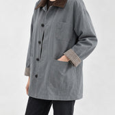 Marianne Contrast Collar Jacket - Lead Product Detail