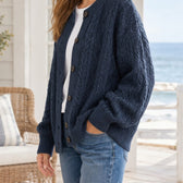 Althea Cable Knit Cardigan - Lead Product Detail