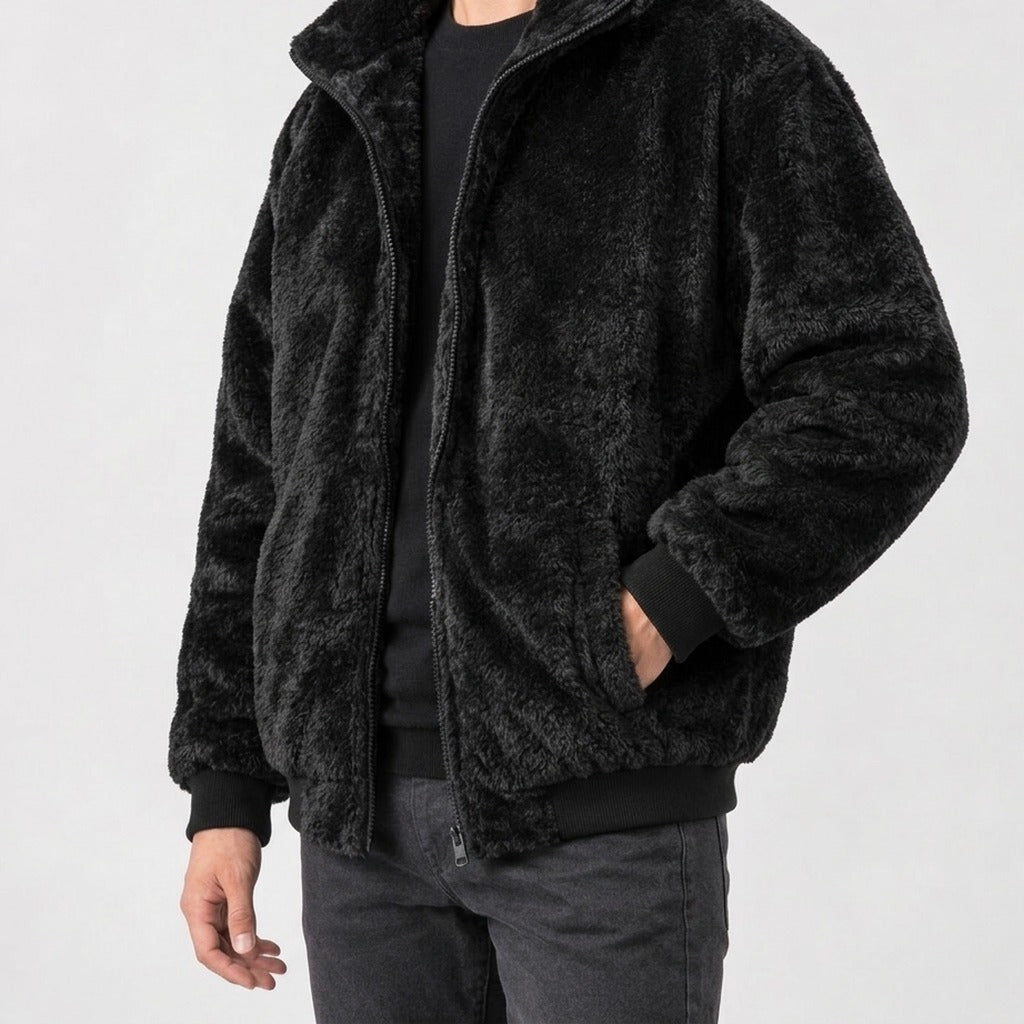 Albin Plush Zip Jacket - Lead Product Detail