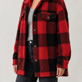 Maribel Plush Plaid Jacket - Lead Product Detail