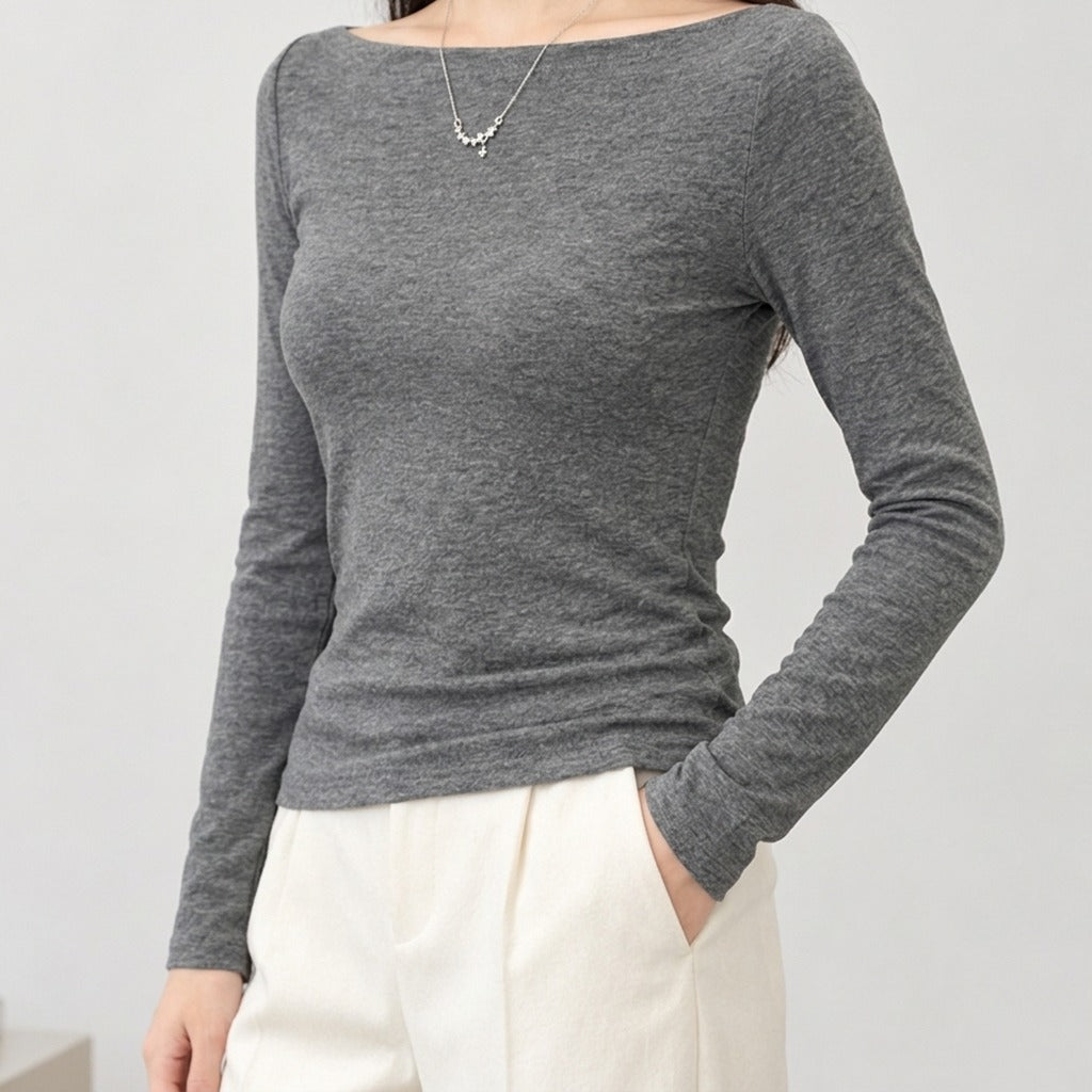 Myriam Boat Neck Top - Lead Product Detail