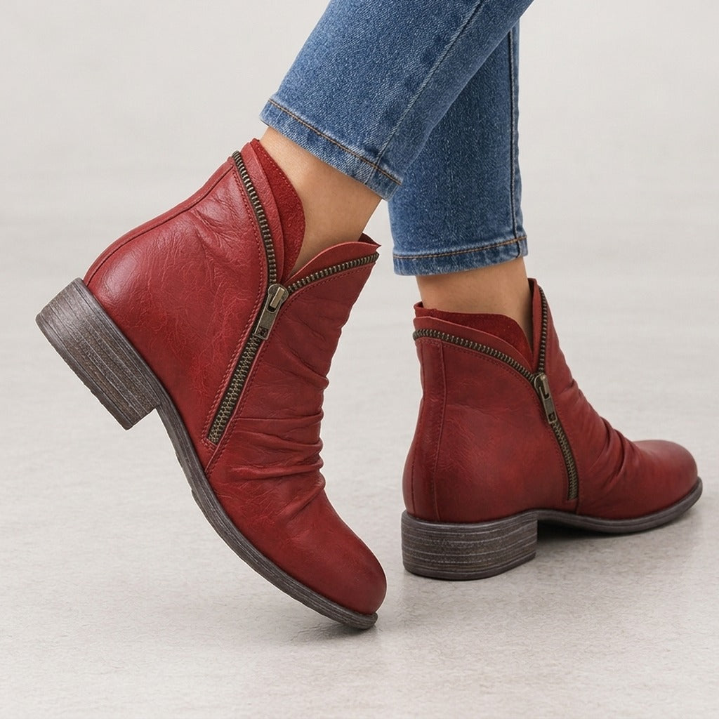 Aglae Side Zip Boots - Lead Product Detail