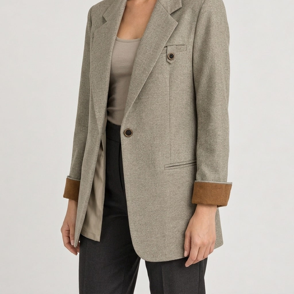 Almudena Notch Lapel Blazer - Lead Product Detail