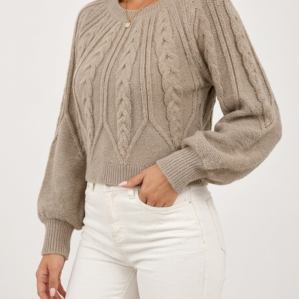 Amalie Cable Knit Sweater - Lead Product Detail