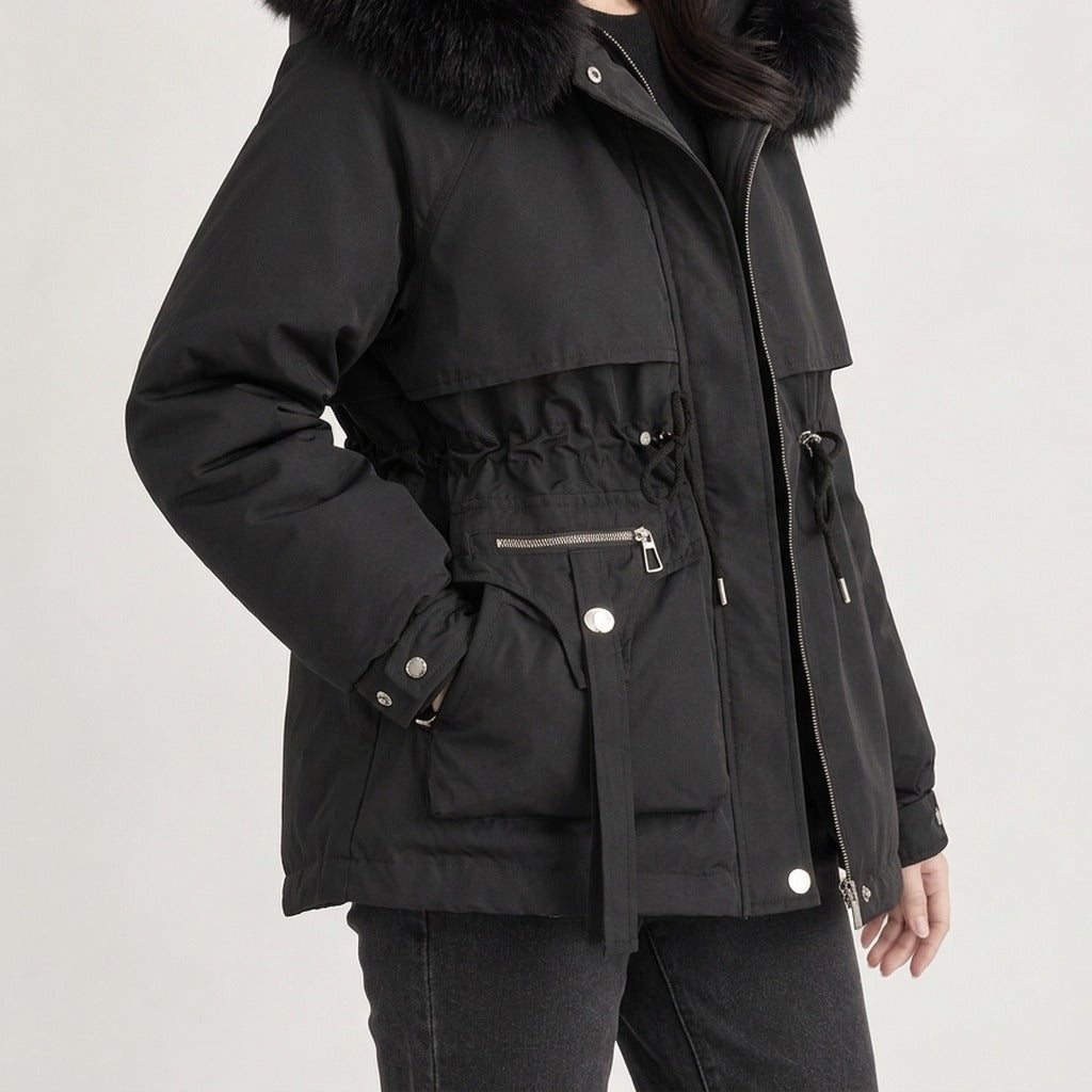 Anja Fur Trim Jacket - Lead Product Detail