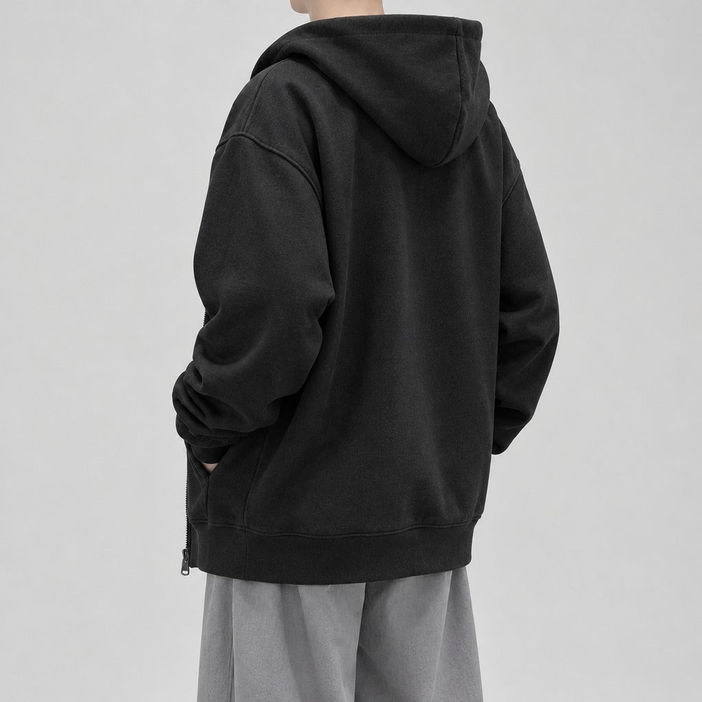 Arnold Oversized Zip Hoodie - Lead Product Detail