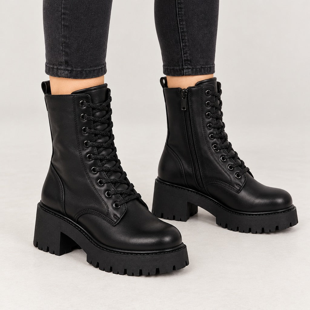 Asthildur Lace Up Boots - Lead Product Detail