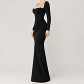 Audhild Ruched Maxi Dress - Lead Product Detail