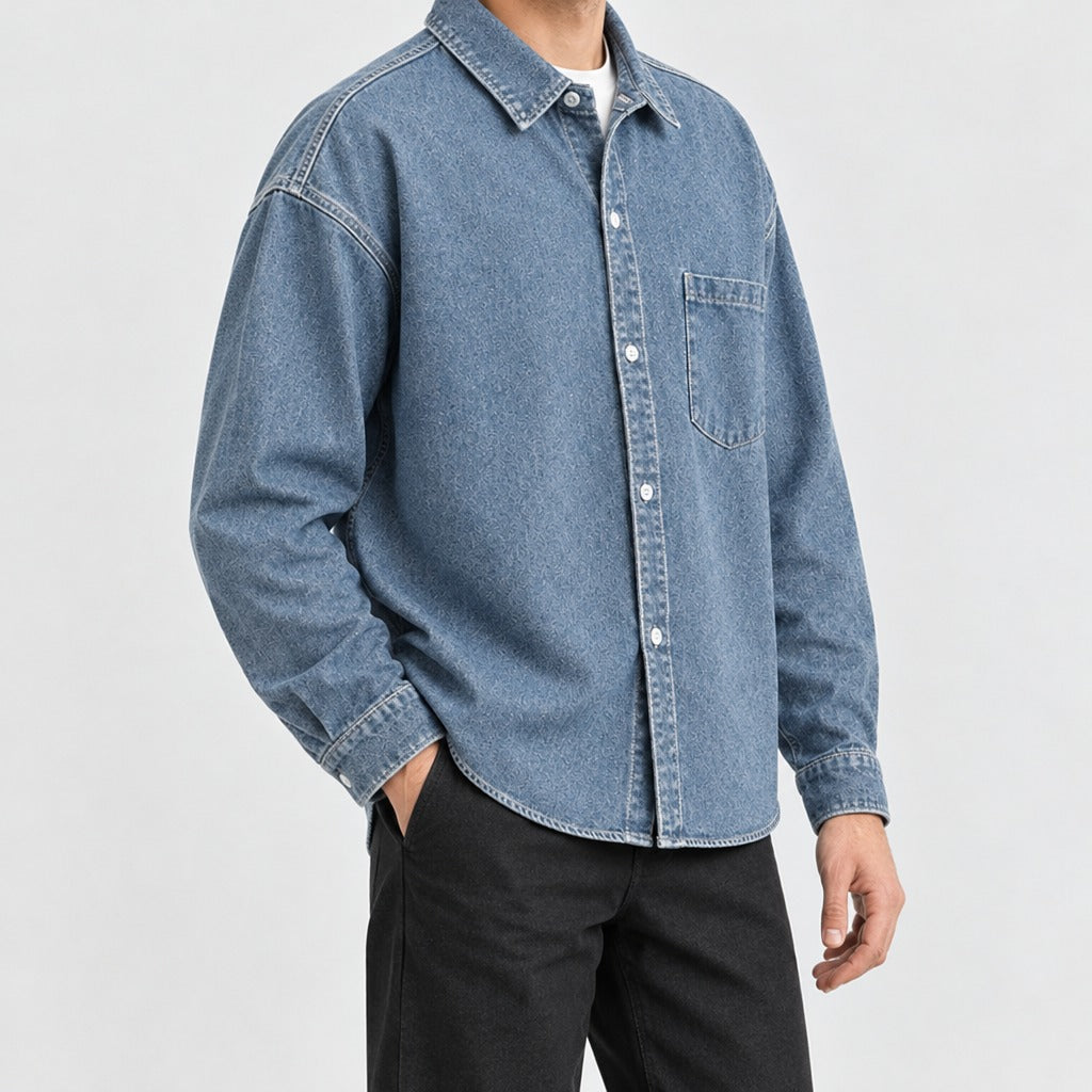 Galen Denim Overshirt - Lead Product Detail