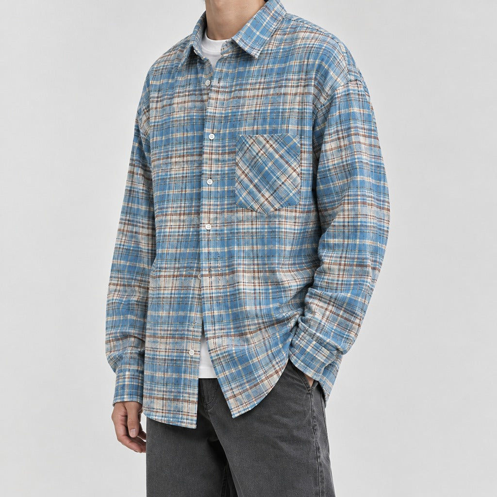 Gioele Plaid Overshirt - Lead Product Detail