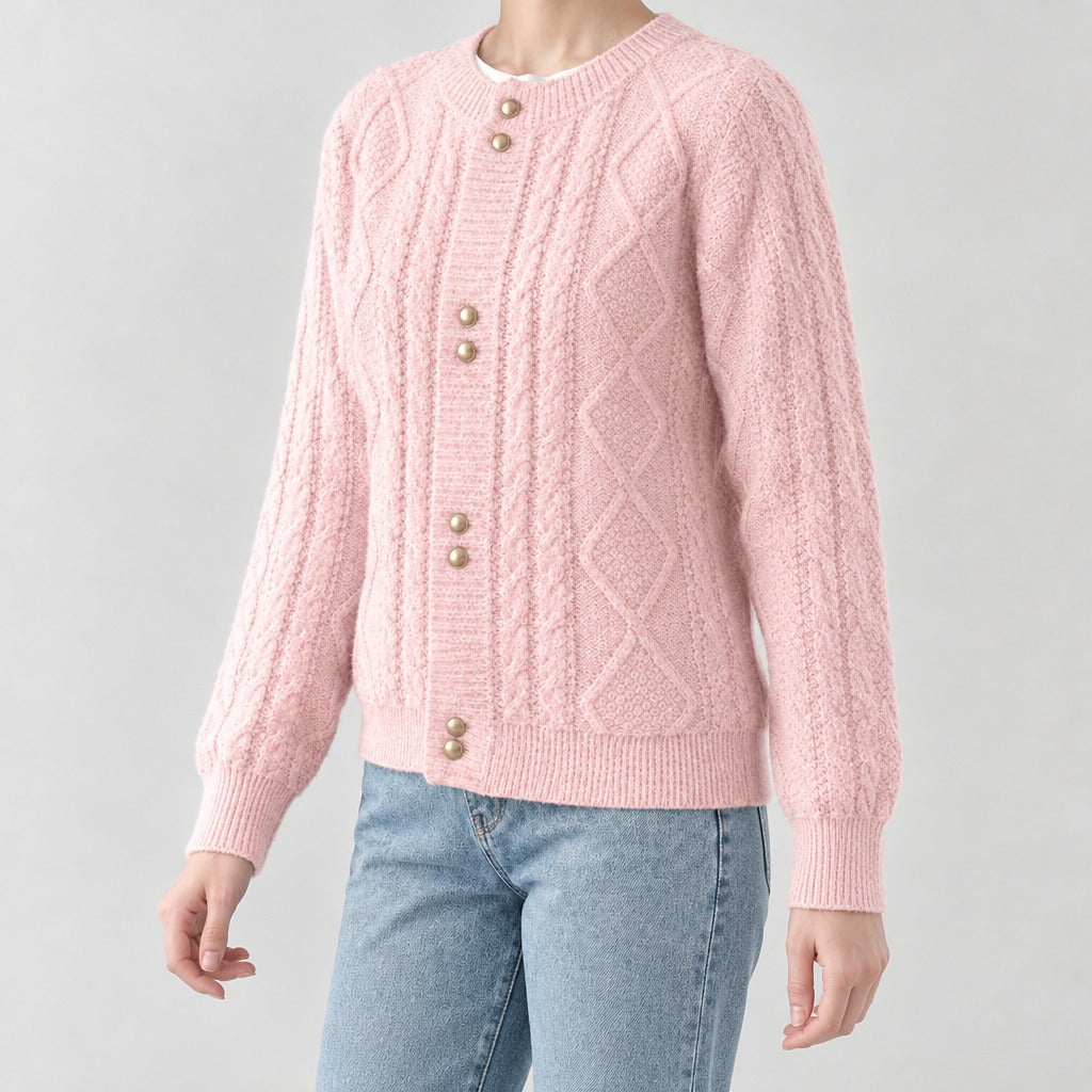 Bjarney Cable Knit Cardigan - Lead Product Detail