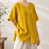 Borghild Button Front Top - Lead Product Detail