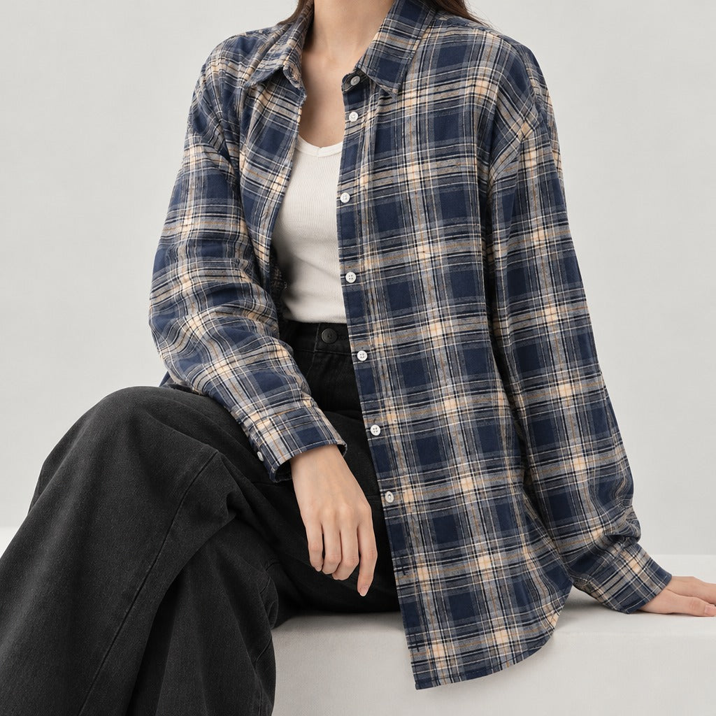 Carlijn Relaxed Plaid Shirt - Lead Product Detail