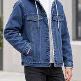 Abelard Hooded Denim Jacket - Lead Product Detail