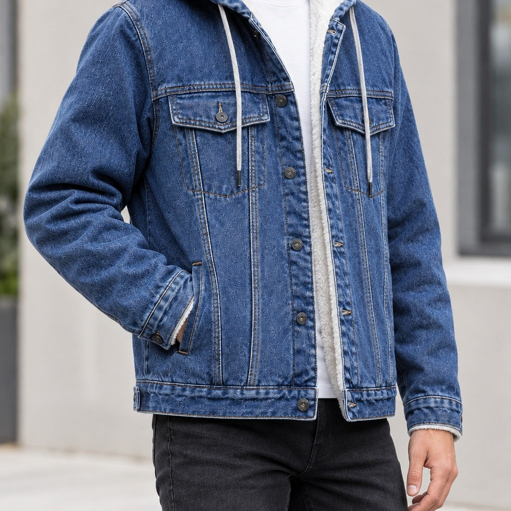 Abelard Hooded Denim Jacket - Lead Product Detail