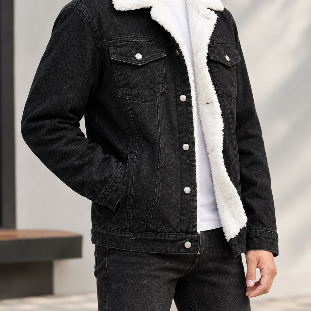 Agostino Sherpa Denim Jacket - Lead Product Detail
