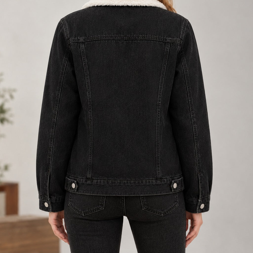 Albano Sherpa Denim Jacket - Lead Product Detail