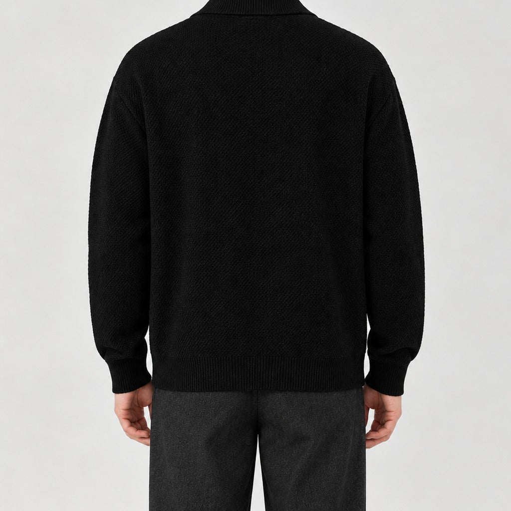 Alberico Textured Zip Cardigan - Lead Product Detail