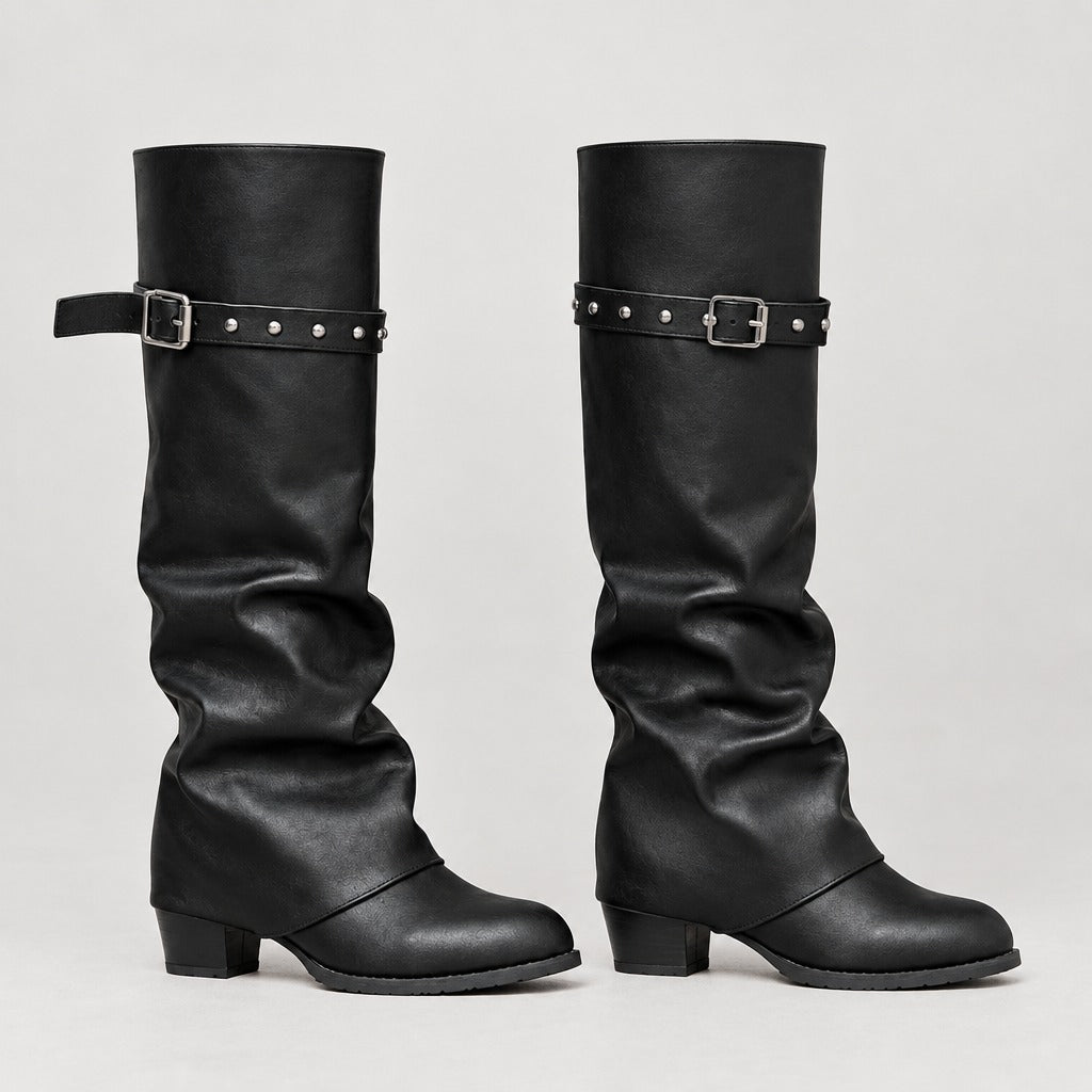 Emelie Buckle Boots - Lead Product Detail